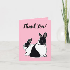 Niederländische Kaninchen Pink Danke Karte