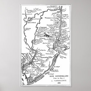 Niederländische Karte von New York in neuem Poster