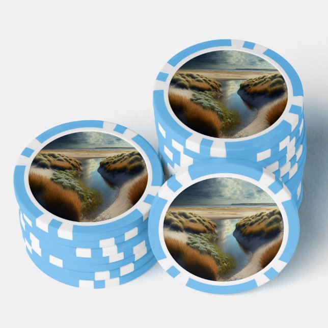 Niederländische Küstendünen Pokerchips (Stapel)
