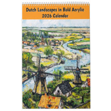 Niederländische Landschaften in kräftigem Acryl –