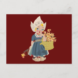 NIEDERLÄNDISCHE MÄDCHEN-KUNSTPLATTEN POSTKARTE