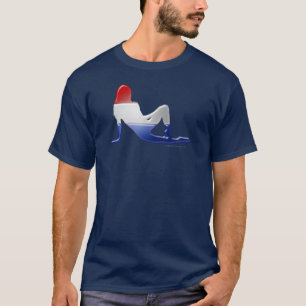 Niederländische Mädchen-Silhouette-Flagge T-Shirt