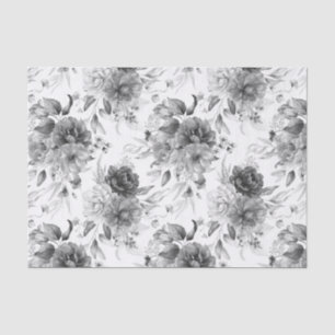 Niederländische Schwarz-Weiß-Stillleben-Blumenkuns Seidenpapier
