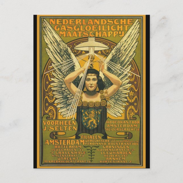 Niederländische Selten Gasgloeilicht Gesellschaft  Postkarte (Vorderseite)