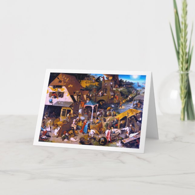 Niederländische Sprichwörter, Pieter Bruegel der Ä Karte (Vorderseite)