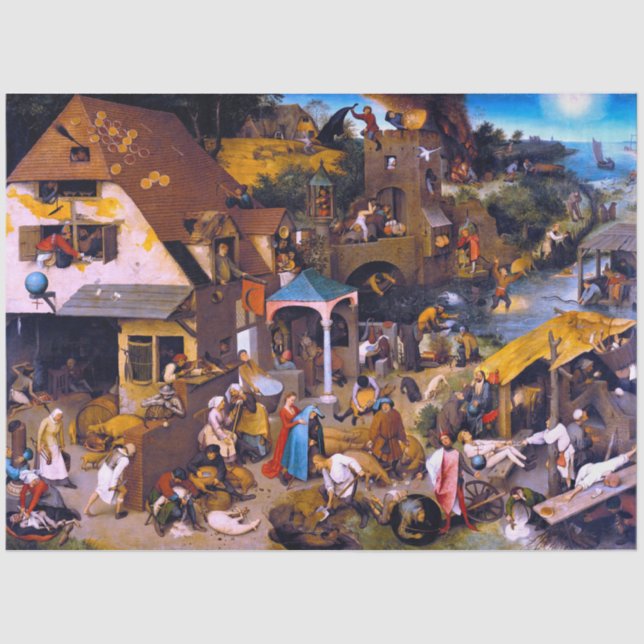niederländische Sprichwörter, Pieter Bruegel der Ä Seidenpapier (Vorderseite)