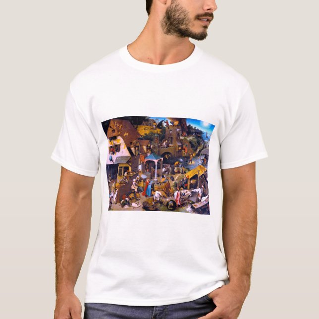 niederländische Sprichwörter, Pieter Bruegel der Ä T-Shirt (Vorderseite)