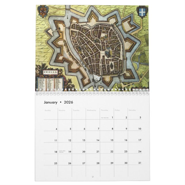 Niederländische Städte Anno 1652 - Version 2 Kalender (Jan 2026)