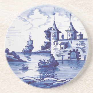 Niederländische traditionelle blaue Fliese Getränkeuntersetzer