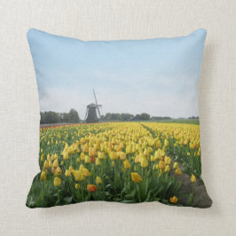 Niederländische Tulpen und Windmühle Holland Kissen