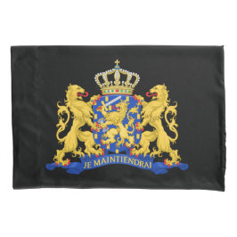 Niederländische Wappen auf schwarzem Grund Kissenbezug