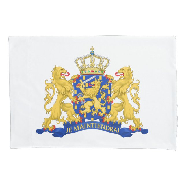 Niederländische Wappen auf weißem Grund Kissenbezug (Vorderseite)
