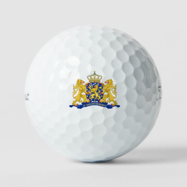 Niederländische Wappen auf weißem tpv1 gbcnt Golfball (Vorderseite)