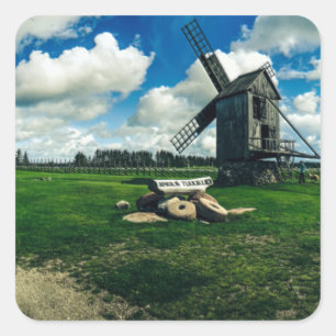 Niederländische Windkraftalternative Quadratischer Aufkleber