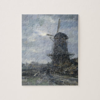 Niederländische Windmühle im Mondschein Maris Puzzle