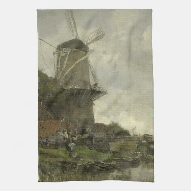 Niederländische Windmühle, Jakob Maris Küchentuch (Vertikal)