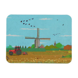 Niederländische Windmühle Landschaft Niederlande Magnet