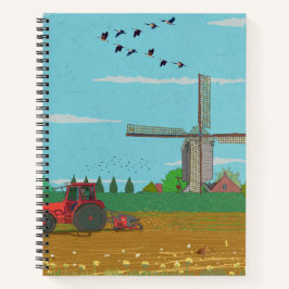 Niederländische Windmühle Landschaft Niederlande Notizbuch