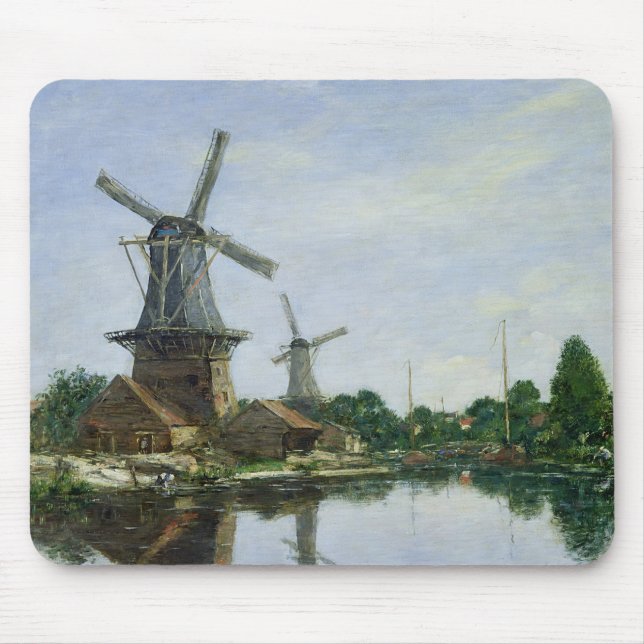Niederländische Windmühlen, 1884 Mousepad (Vorne)