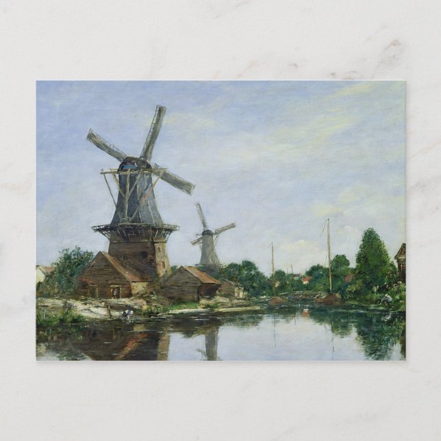 Niederländische Windmühlen, 1884 Postkarte (Vorderseite)
