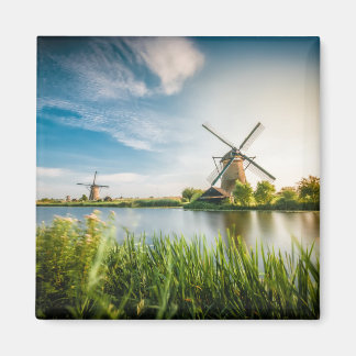 Niederländische Windmühlen | Rotterdam, Holland, F Magnet