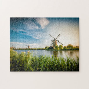 Niederländische Windmühlen   Rotterdam, Holland, F Puzzle