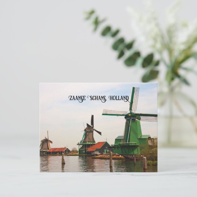 Niederländische Windmühlen, Zaanse Schans. Postkarte (Stehend Vorderseite)