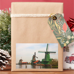 Niederländische Windmühlen, Zaanse Schans. Rechteckiger Aufkleber