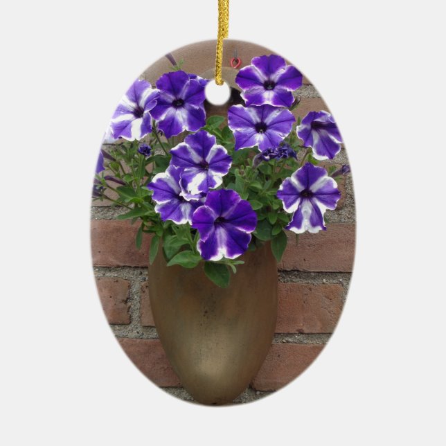 Niederländischer Clog mit Lila blauem weißem Viole Keramik Ornament (Vorne)