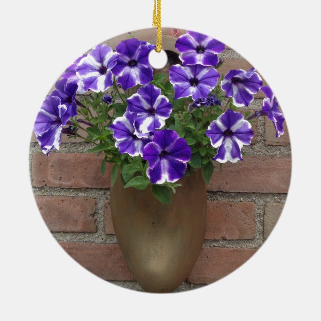 Niederländischer Clog mit Lila blauem weißem Viole Keramikornament (Hinten)