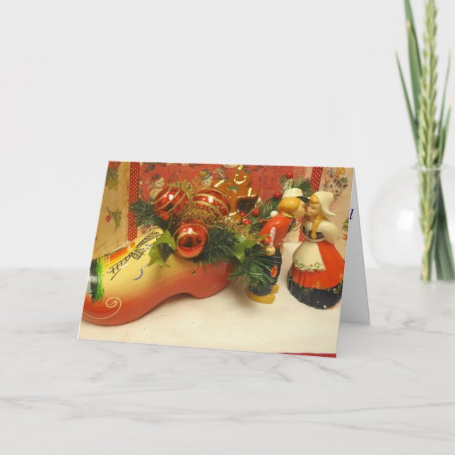 Niederländischer freudiger Weihnachtsbeifall. Feiertagskarte (Vorderseite)