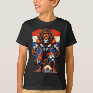 Niederländischer Fußball Fan Vintage Löwe Tier Kun T-Shirt