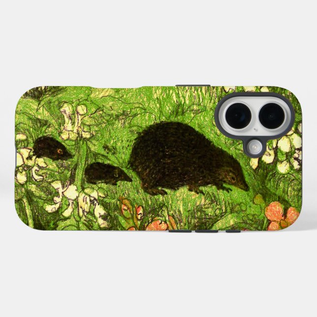 Niederländischer Jugendstil-Igel und Babys Case-Mate iPhone Hülle (Rückseite (Horizontal))