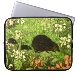 Niederländischer Jugendstil-Igel und Babys Laptopschutzhülle