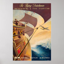 Niederländischer Kunstdruck KLM-Reiseposter