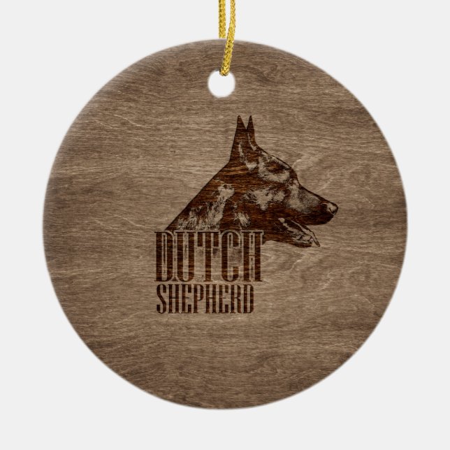 Niederländischer Schäfer-Hund Keramik Ornament (Vorne)
