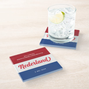 Niederländischer Unabhängigkeitstag Niederländisch Glasuntersetzer