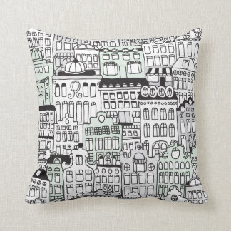 Niederländisches Amsterdam-Illustrations-Heimmuste Kissen