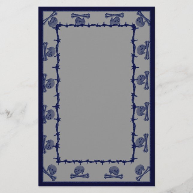 niederländisches Blau der gekreuzten Knochen Briefpapier (Vorderseite)