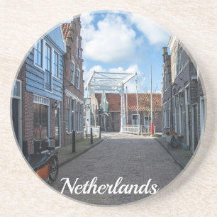 Niederländisches Dorf mit traditioneller Holzbrück Getränkeuntersetzer