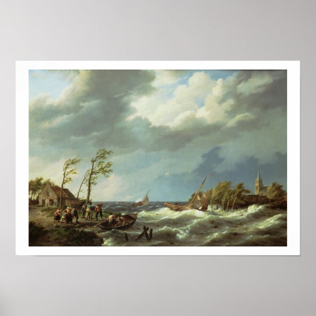 Niederländisches Fischereifahrzeug an einem Lee mi Poster (Vorne)