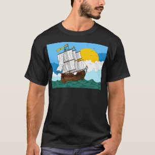Niederländisches Handelsschiff. Alte Segel. T-Shirt