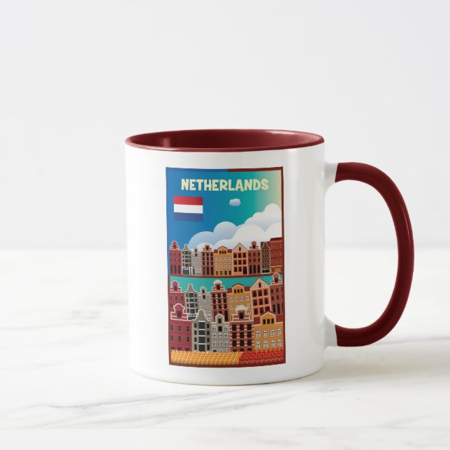 Niederländisches Reise-Plakat Tasse (Rechts)