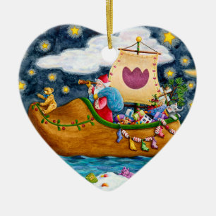 NIEDERLÄNDISCHES SCHUHSCHIFF, EISBERGE, WALE, TEDD KERAMIK ORNAMENT