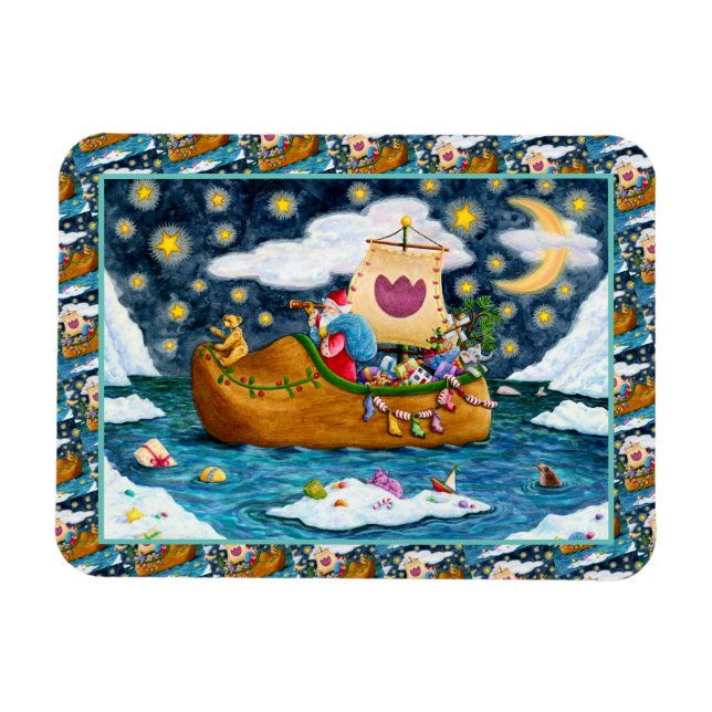 NIEDERLÄNDISCHES SCHUHSCHIFF, EISBERGE, WALE, TEDD MAGNET (Horizontal)