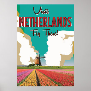 Niederländisches Vintage-Reiseplakat Poster