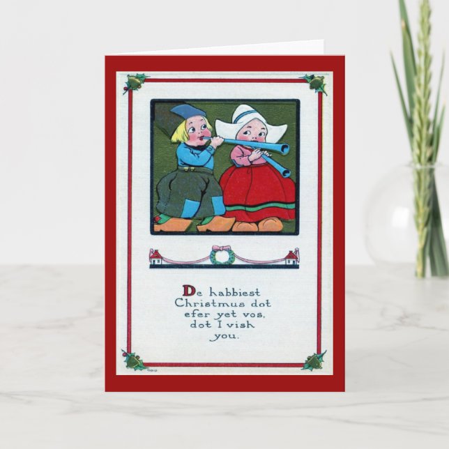 Niederländisches Weihnachten, das 1916 Vintag Feiertagskarte (Vorderseite)