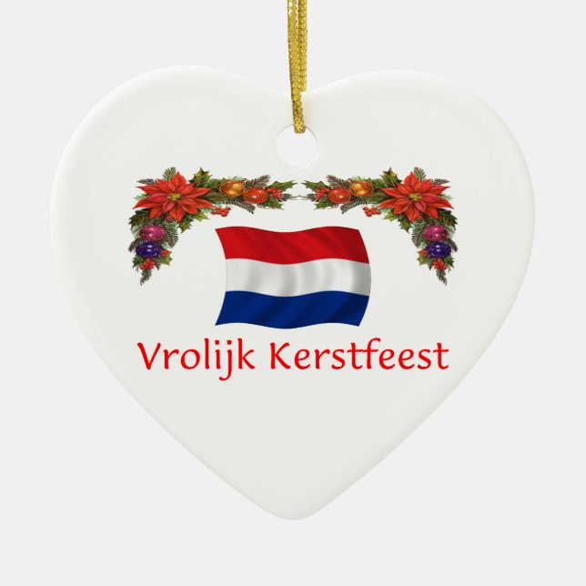 Niederländisches Weihnachten Keramik Ornament (Vorne)