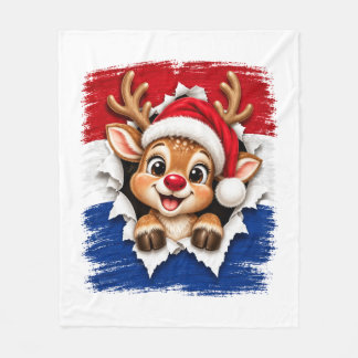 Niederländisches Weihnachtsrentier Fleecedecke