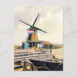 Niederländisches Windmühle Postkarte